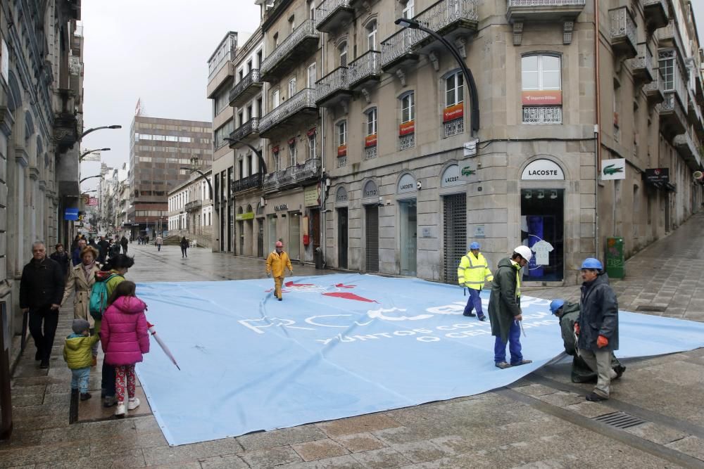 El Celta quitará los andamios que cubren el edificio durante esta semana para la presentación del sábado.