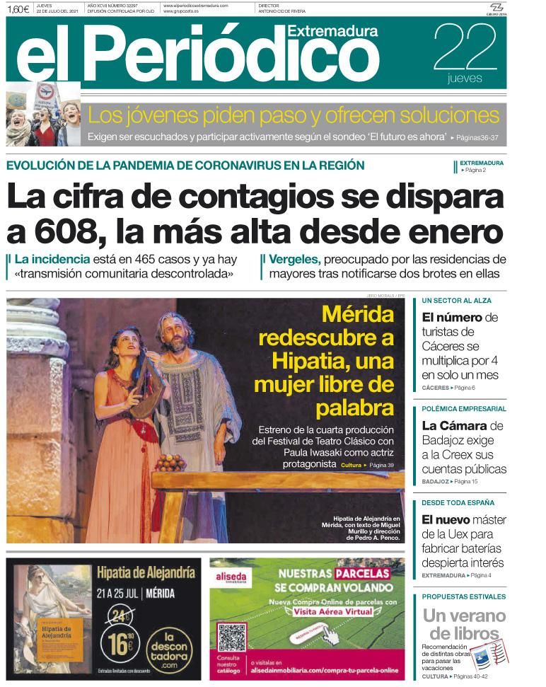 Consulta la portada correspondiente al día 22 de julio del 2021