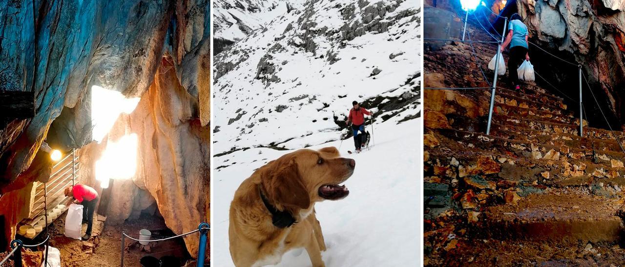 El vídeo viral de la quesería Maín desenterrando su cueva en medio del temporal de nieve