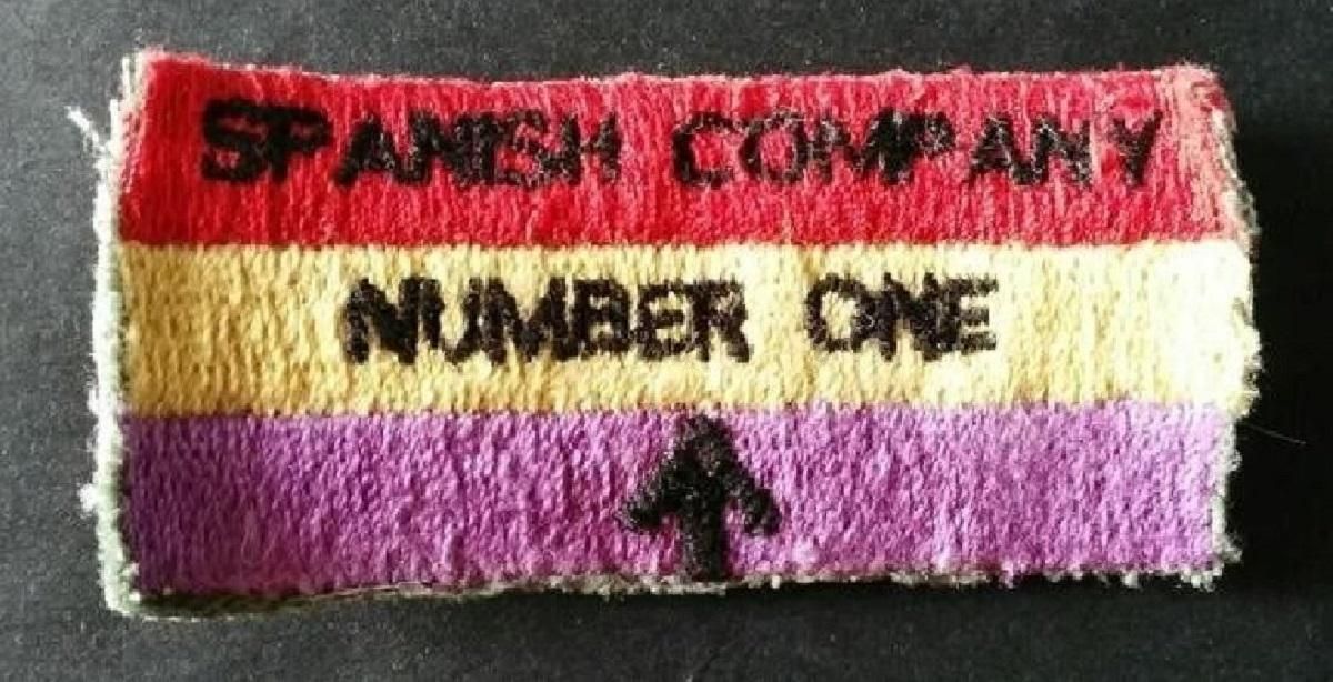 Insignia del uniforme de los republicanos españoles destinados a esta compañía del ejército británico.