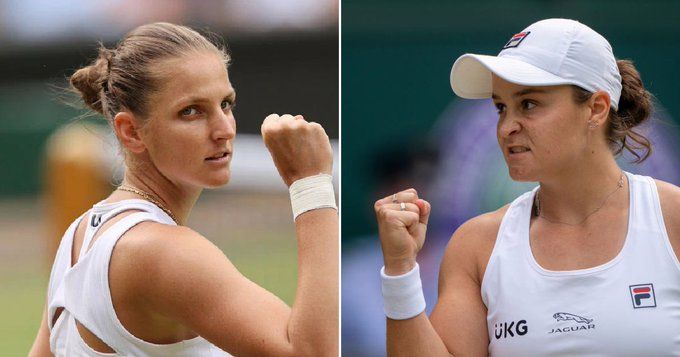 Pliskova y Barty celebran su triunfo.