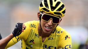 Egan Bernal, con el jersey amarillo del Tour 2019.