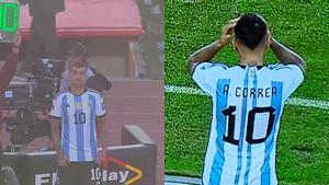 Correa, con la 10 de Messi en La Paz