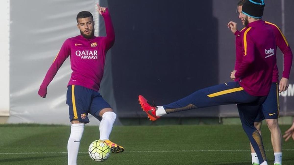 Rafinha, en el entrenamiento de este sábado en Sant Joan Despí.