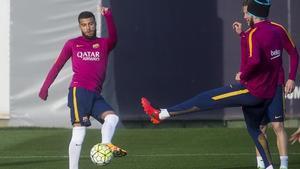 Rafinha, en el entrenamiento de este sábado en Sant Joan Despí.