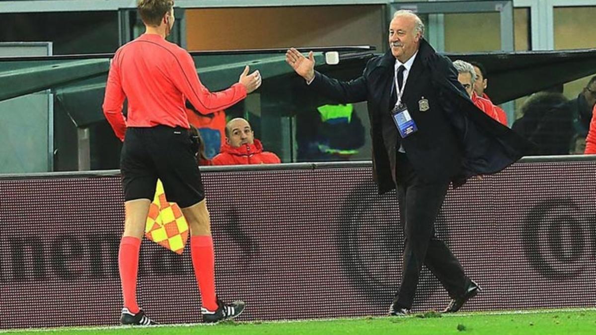 Del Bosque, durante el amistoso del pasado jueves ante Italia