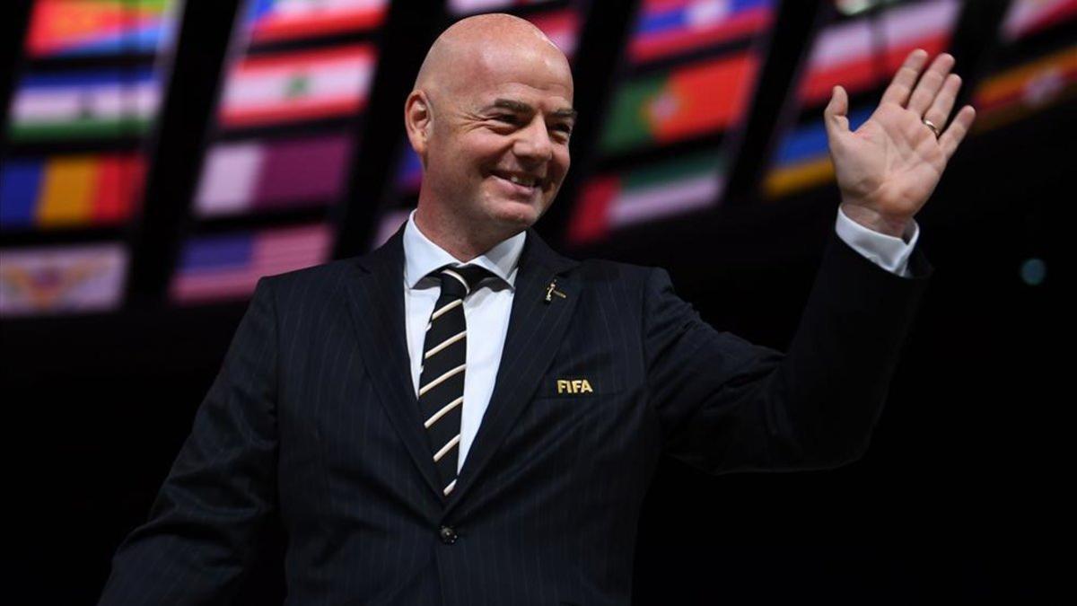 Gianni Infantino, presidente de la FIFA, en el 69 Congreso de la FIFA en París