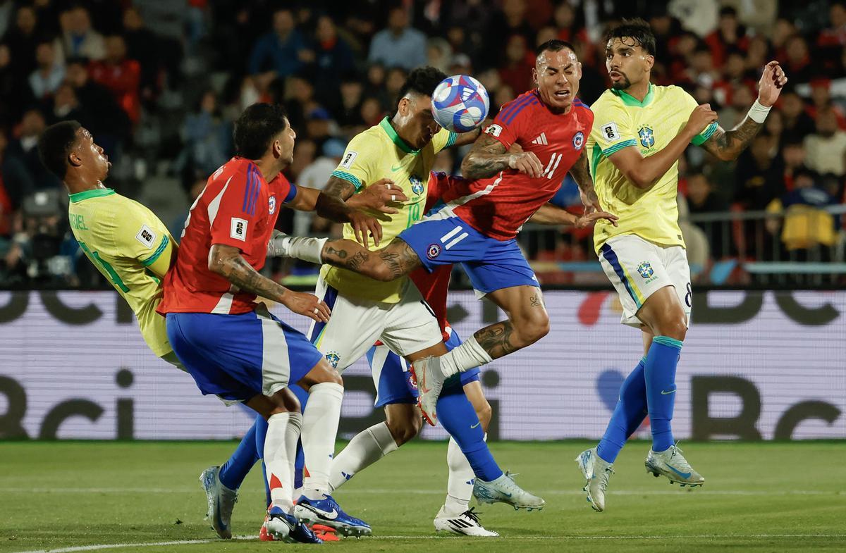 Un instante del Chile - Brasil.