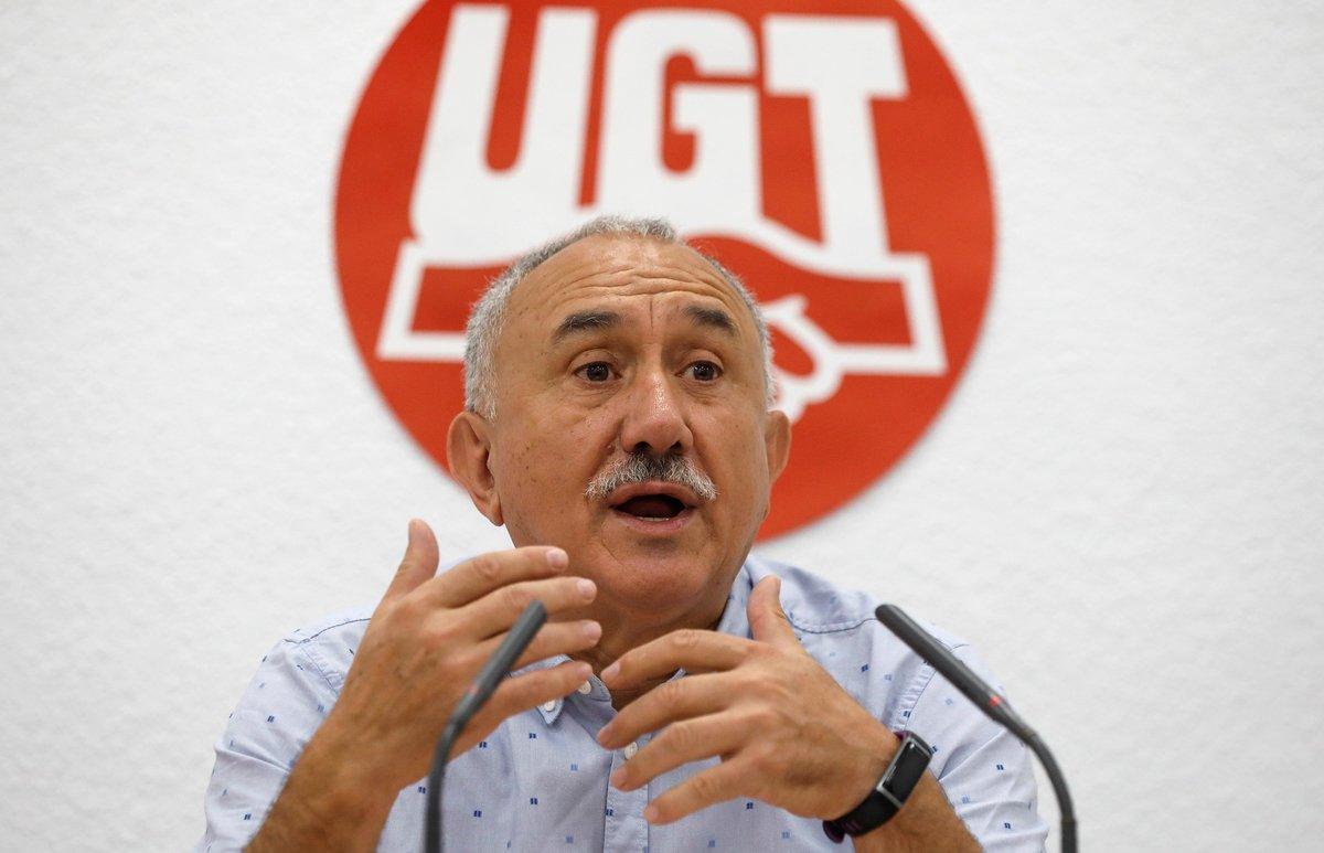 GRAF5092 MADRID, 2/9/2019.- El secretario general de UGT, Pepe Álvarez, durante el encuentro que mantuvo hoy lunes en la sede de UGT, con los medios de comunicación para analizar la actualidad socioeconómica y repasar sus propuestas para los próximos meses.EFE/David Fernández