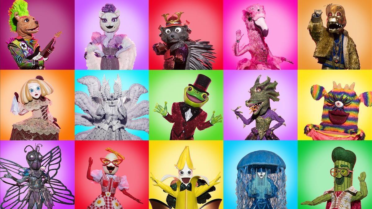 Las 15 nuevas máscaras de la segunda temporada de 'Mask Singer'.