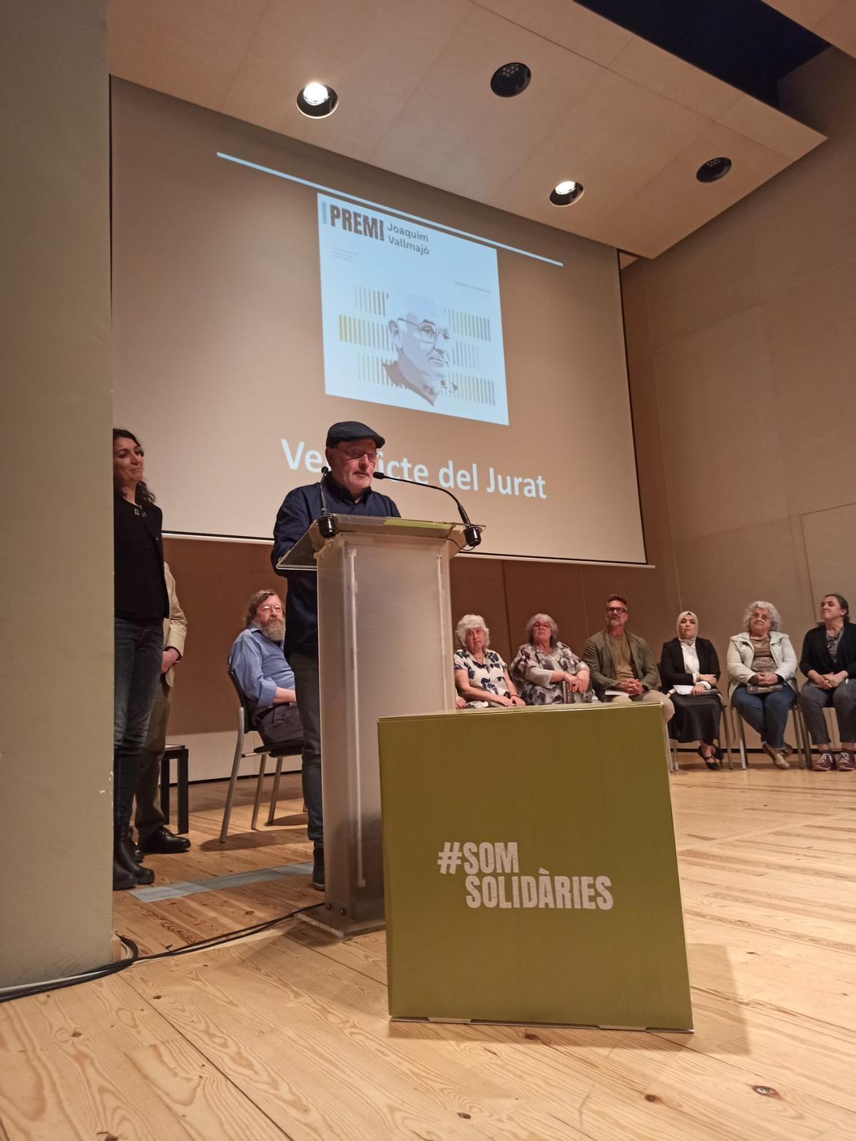 Un moment de l'acte durant la intervenció de Josep Lluís Tejeda