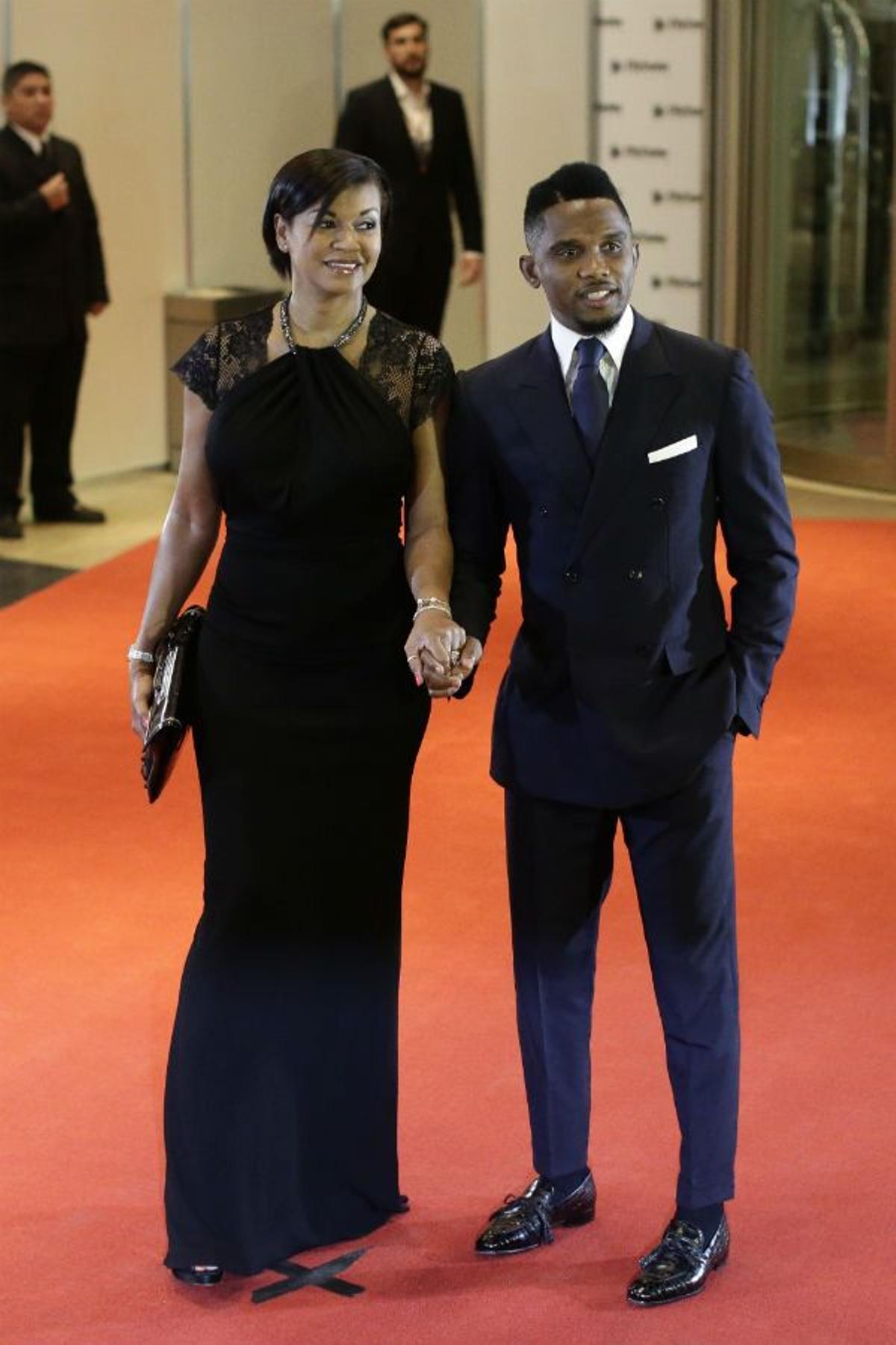 Samuel Eto'o y Georgette en la boda de Messi y Antonella