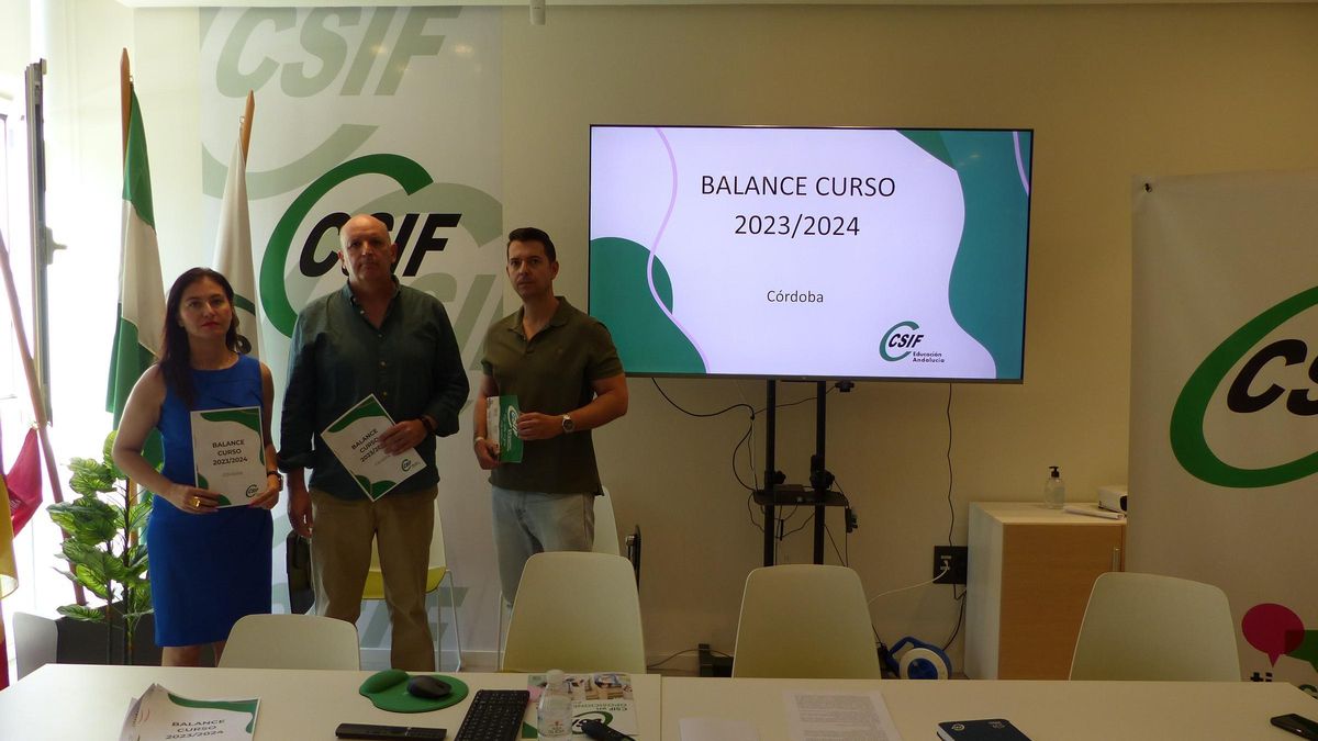 Rueda de prensa del sindicato CSIF en Córdoba.