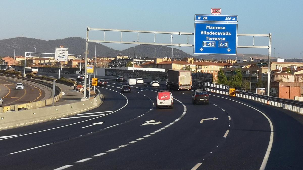 La C16 en el tramo de Terrassa