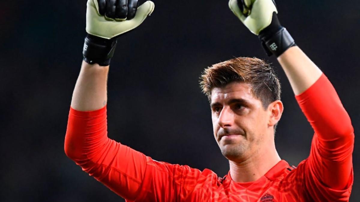 Courtois celebra la victoria del Real Madrid ante el Celtic