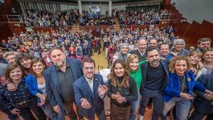 Primer mitin de precampaña de ERC con Aragonès, Junqueras y Vilagrà, entre otros.