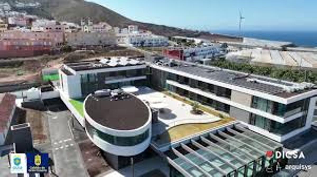 Vista de la zona de nueva contrucción y sin estrenar del complejo sociosanitario de Guía, en La Atalaya