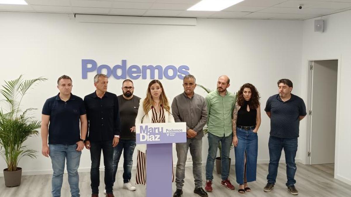 La líder de Podemos, Maru Díaz, valora el pasado domingo los resultados de las elecciones. | EL PERIÓDICO