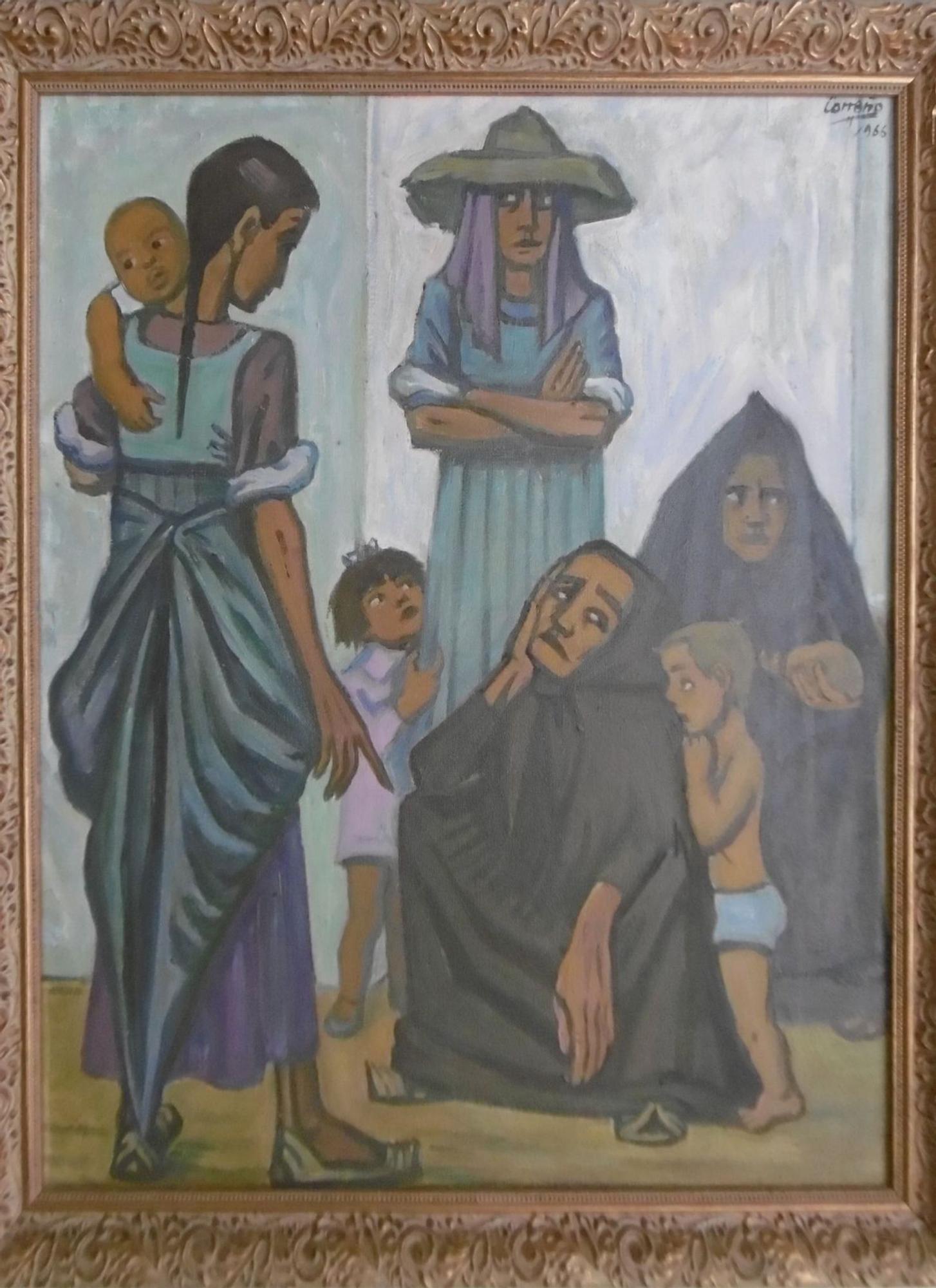 Francisco Carreño, &#039;La familia&#039;. Oli sobre tela. Eivissa 1966.