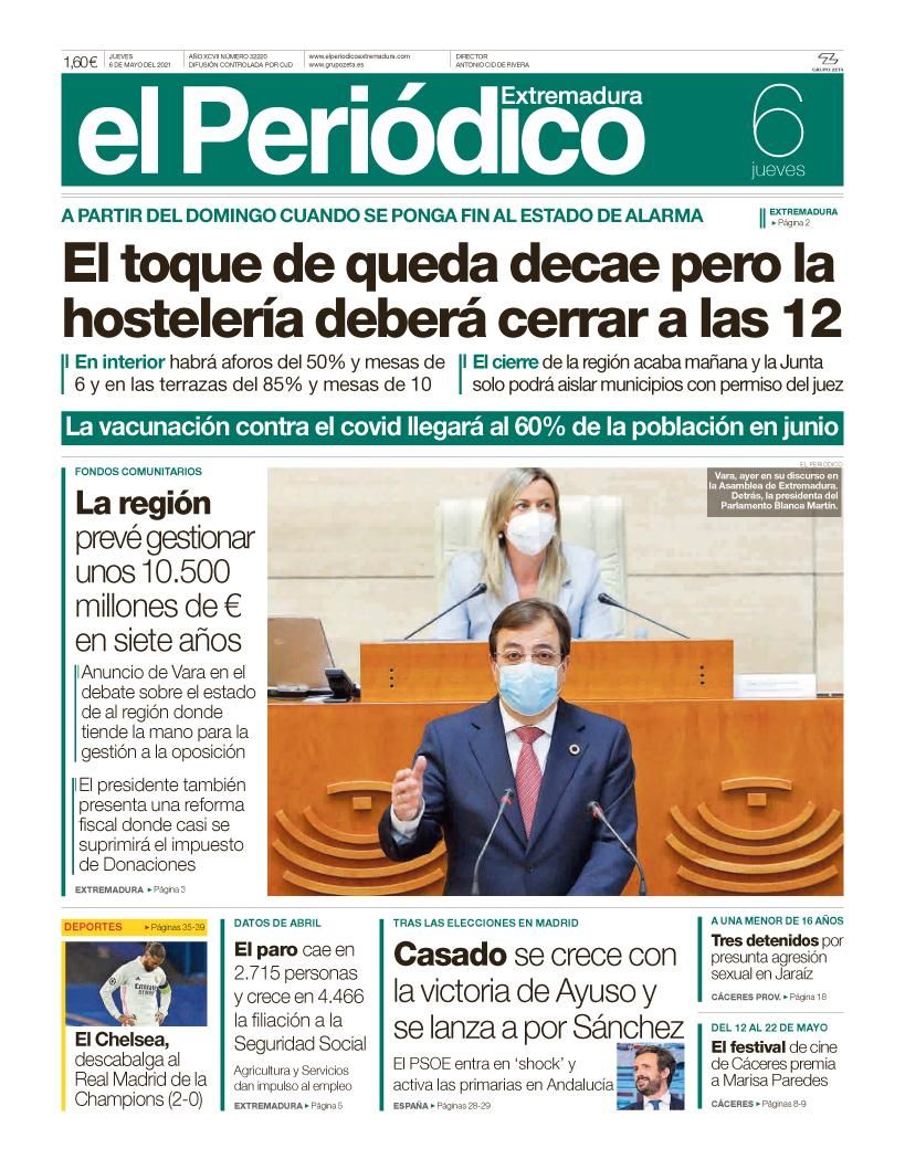 Consulta la portada correspondiente al día 6 de mayo del 2021