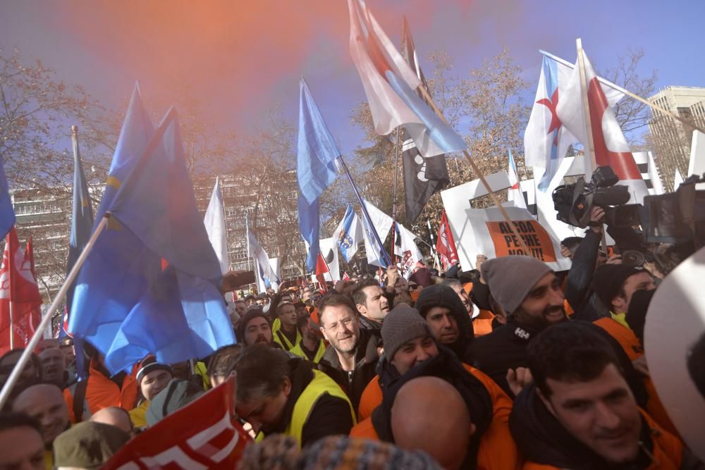 Manifestación de trabajadores de Alcoa en Madrid