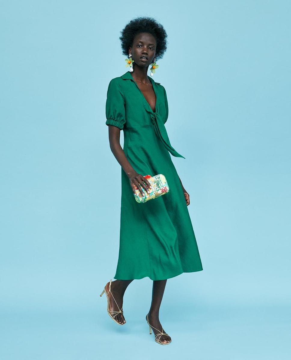 Vestido verde de Zara