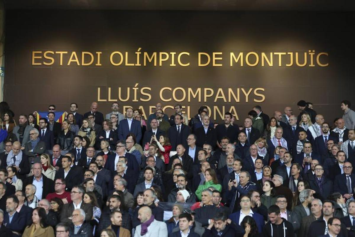 Partido entre Catalunya-Palestina en el Estadi Olímpic de Lluís Companys