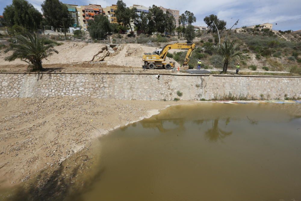 El estado del Vinalopó tras una fuga de agua