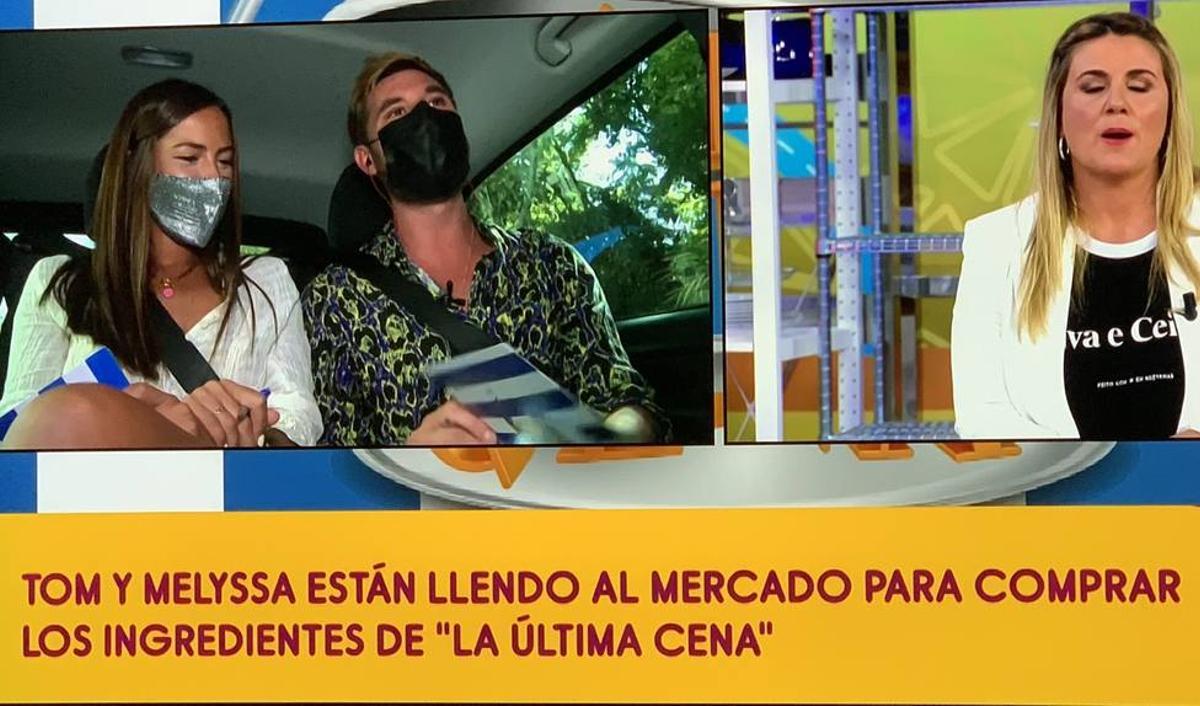 El error ortográfico de 'Sálvame' durante la conexión con Melyssa Pinto y Tom Brusse.