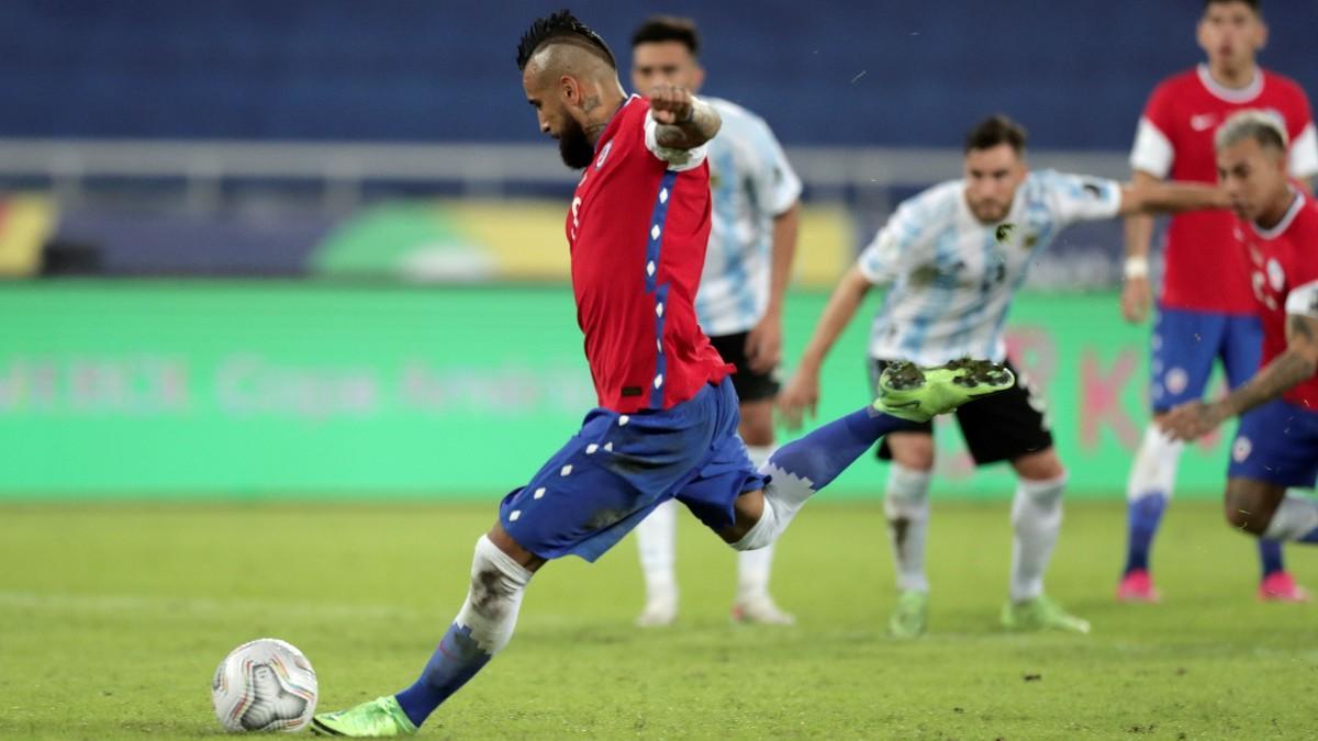 Arturo Vidal, en un partido ante Argentina