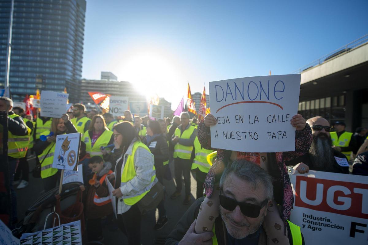 Manifestación de trabajadores de Danone