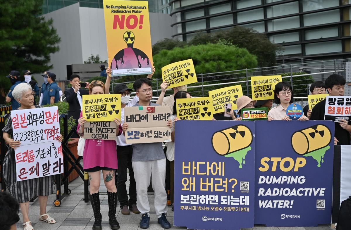 Protestas en Corea del Sur por el inminente vertido de aguas residuales de Fukushima al océano Pacífico