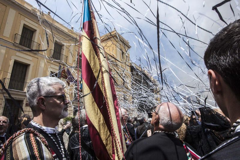 Mascletà en el día de San Vicent Ferrer.