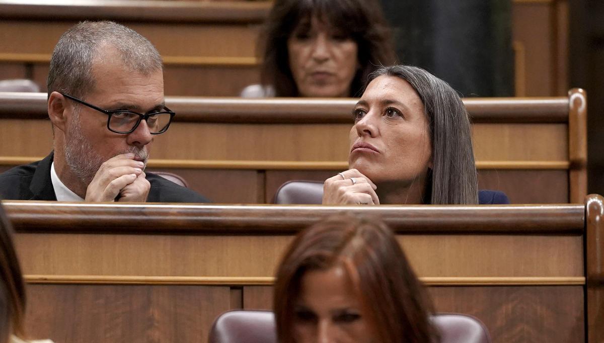 MIriam Nogueras y Josep Maria Cruset, Junts. Pleno en el Congreso de los Diputados.