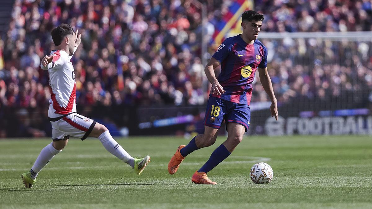 Gerard Martín en el partido contra el Rayo Vallecano