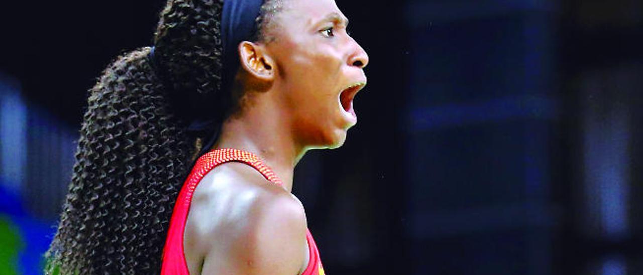 Astou Ndour grita durante estos Juegos Olímpicos de Río 2016.