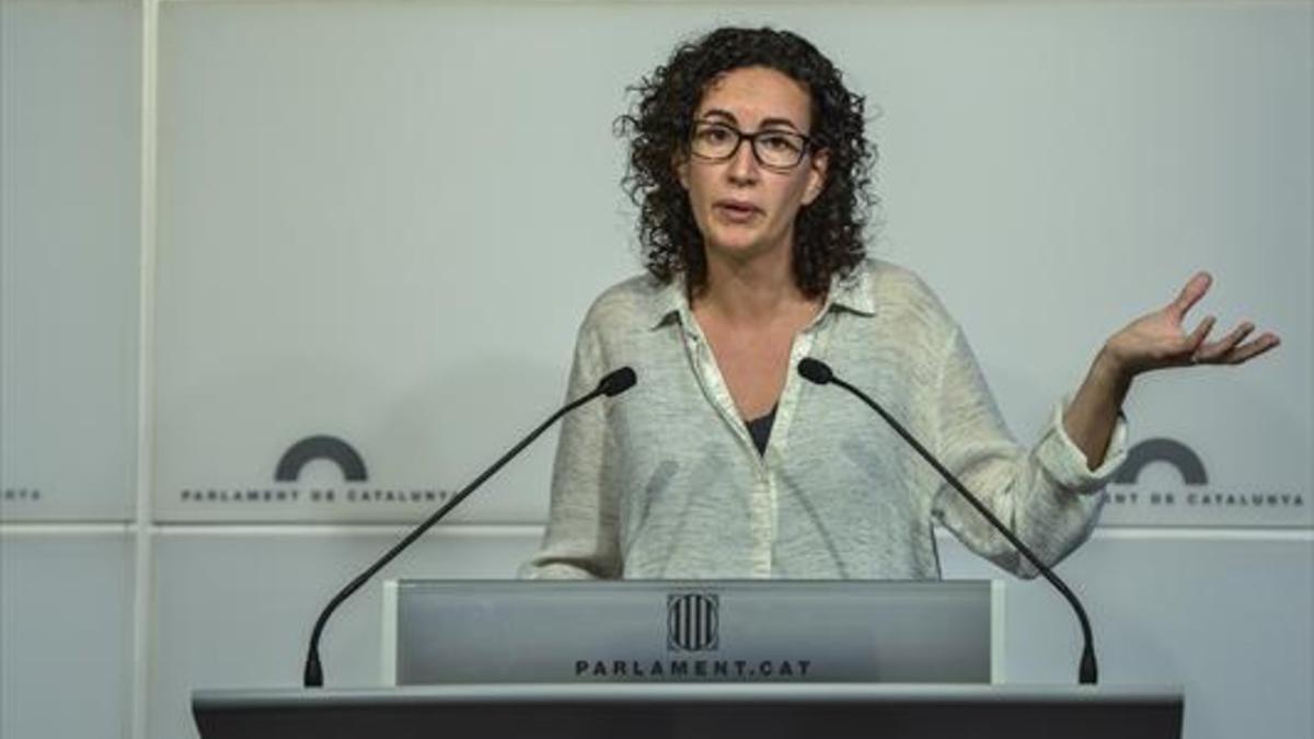 Marta Rovira, en la sede de ERC.