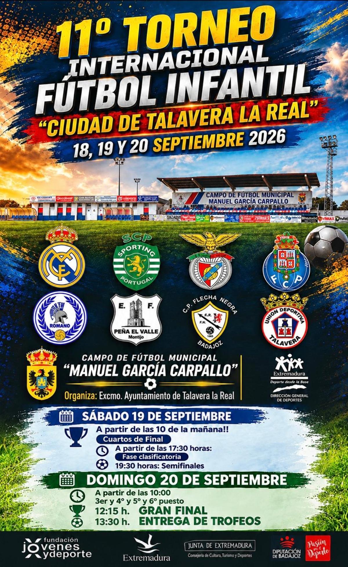 Cartel del II Torneo Internacional de Fútbol Infantil 'Ciudad Talavera La Real'.