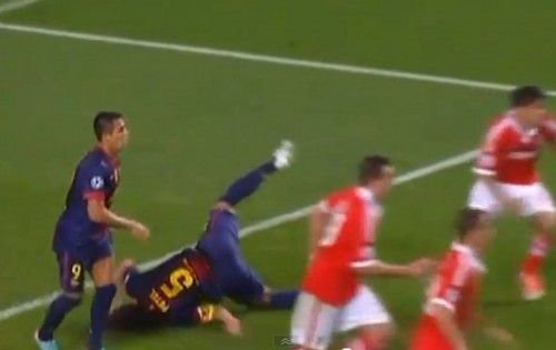 Espeluznante lesión de Carles Puyol
