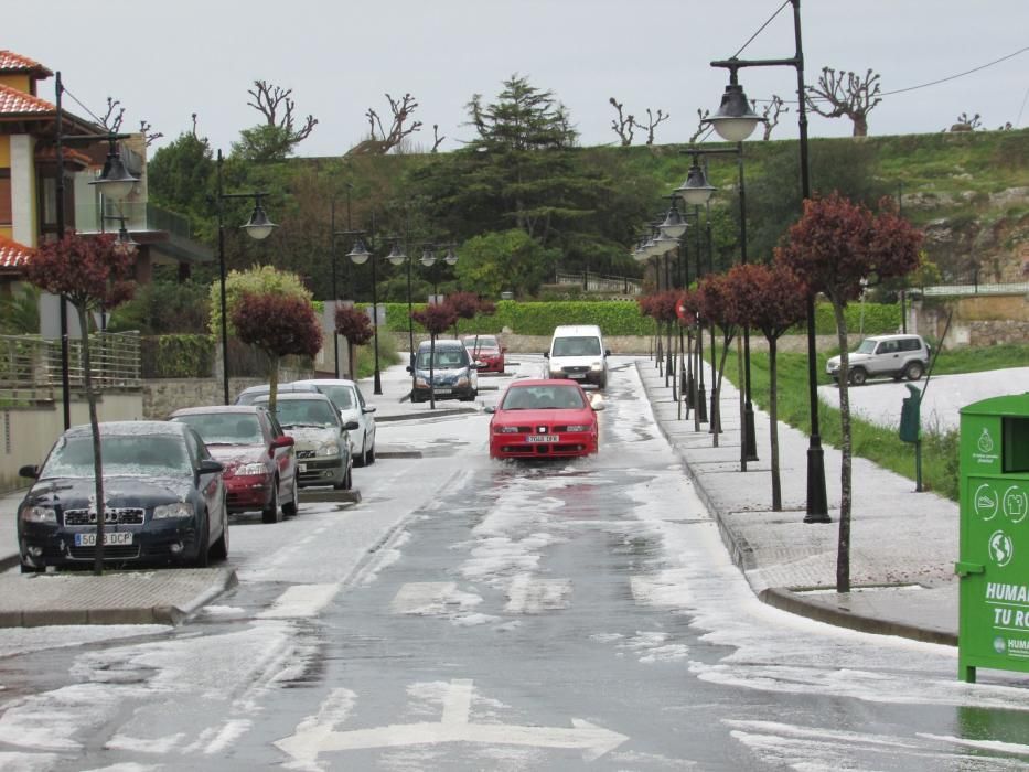 Impresionante granizada en Llanes