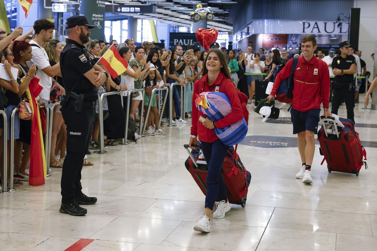 Llegada a Madrid del grueso de la expedición olímpiaca París 2024