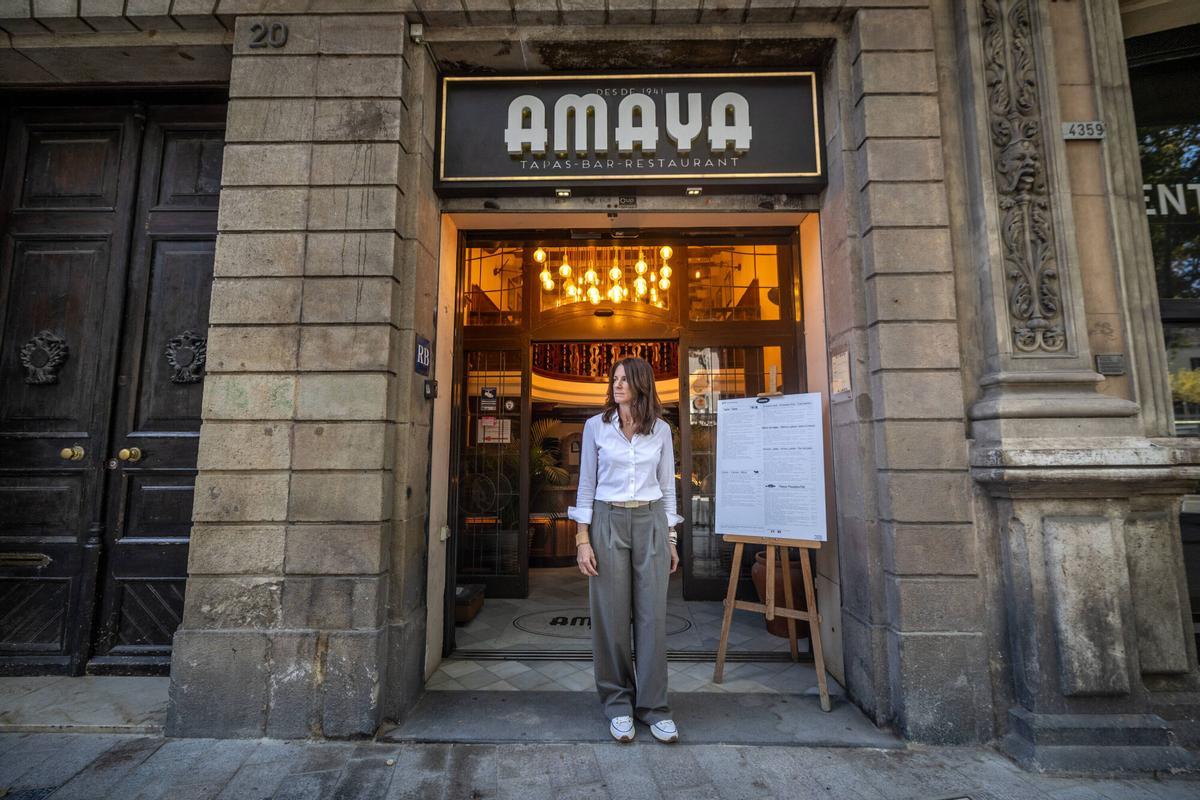 barcelona 1/10/2025 Barcelona Entrevista a Mireia,propietaria del restaurante Amaya de la Rambla,abierto hace 84 aÃ±os. AUTOR: JORDI OTIX
