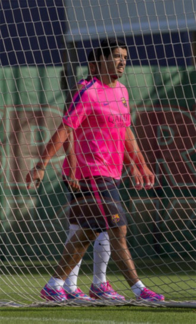 El primer entrenamiento de Luis Suárez en el Barça