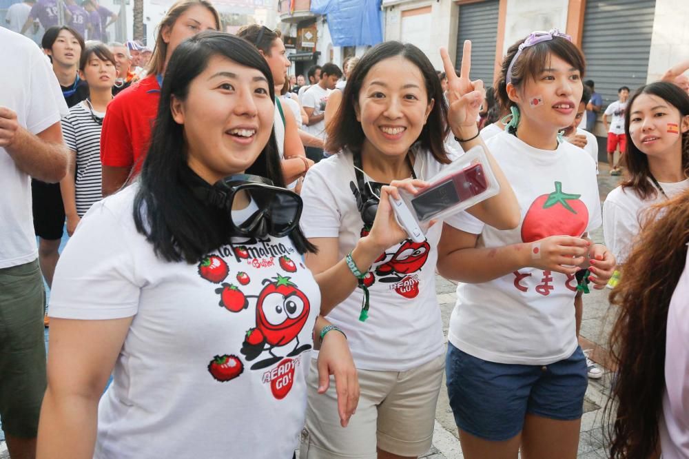 Momentos previos a la Tomatina 2018 en Buñol.