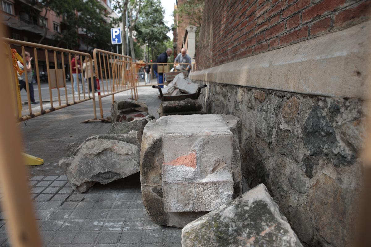 Un hombre muere al caerle un muro en el recinto de Sant Pau en Barcelona