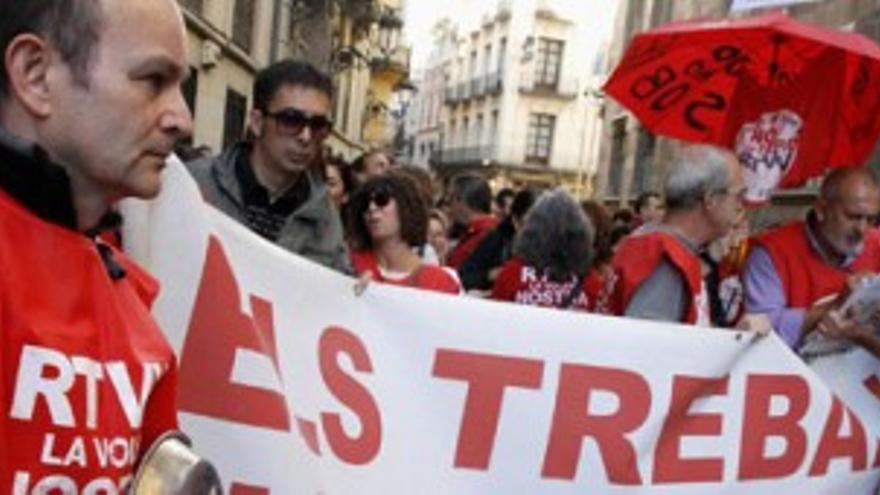 Protesta contra el cierre de la Radio Televisión Valenciana