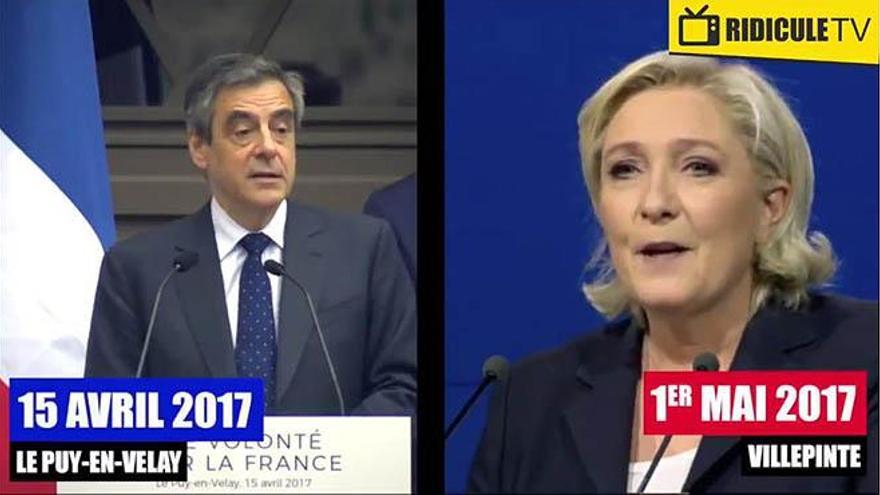 Le Pen plagia parte de un reciente discurso de Fillon