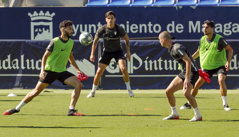 Primer entrenamiento de grupo del Málaga CF