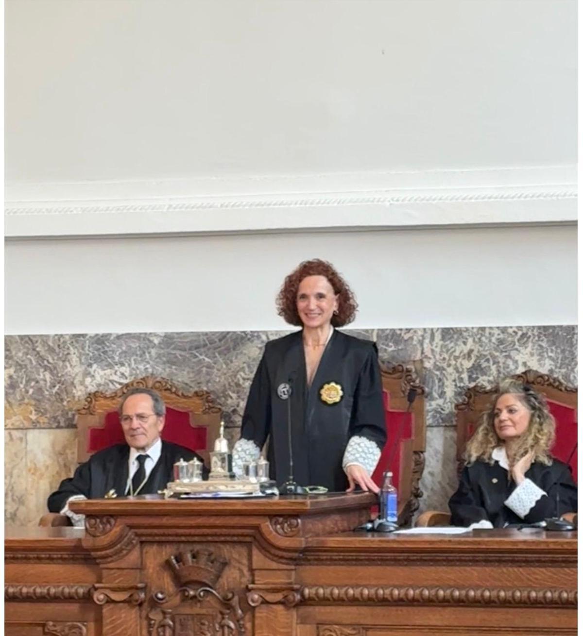 Carmen Eiró, fiscal superior de Galicia, durante su discurso.