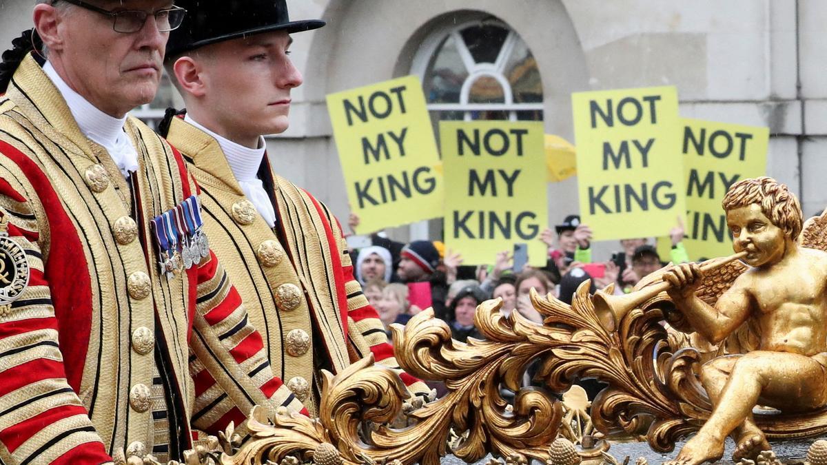 Protestas republicanas en Londres con motivo de la coronación del rey Carlos III